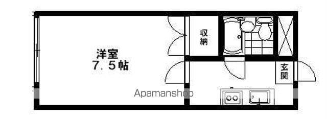 ブラウンハイム(1K/1階)の間取り写真