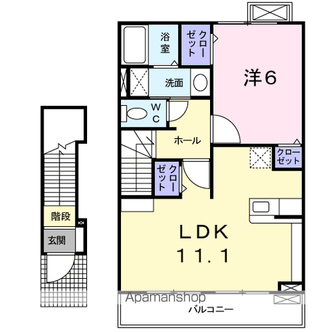 コーポ セレッソ(1LDK/2階)の間取り写真