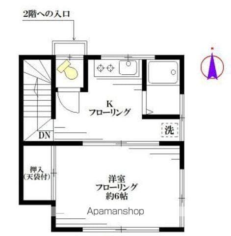 北島荘(1K/2階)の間取り写真
