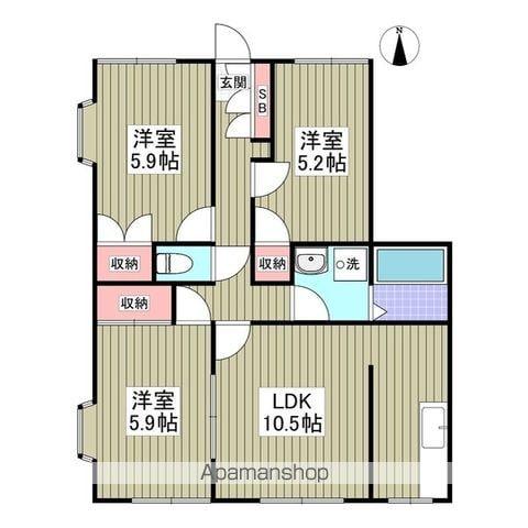 グランデュール瀬戸岡(3LDK/1階)の間取り写真