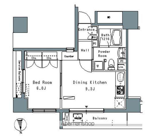 パークアクシス仲御徒町(1DK/3階)の間取り写真