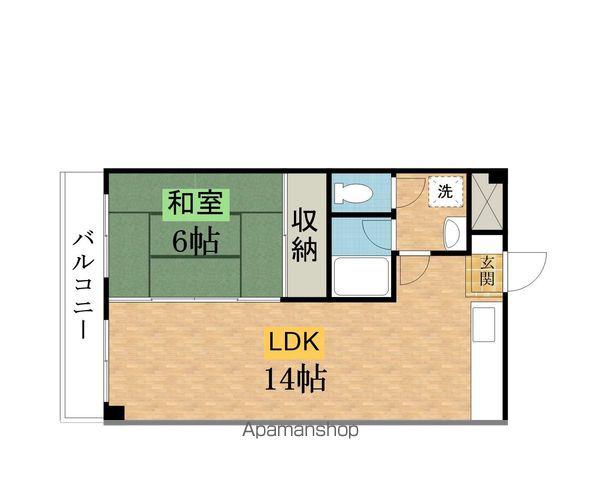 ブラウンヒル(1LDK/2階)の間取り写真