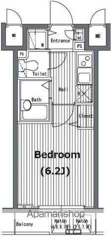 ガラ・グランディ日本橋(1K/5階)の間取り写真