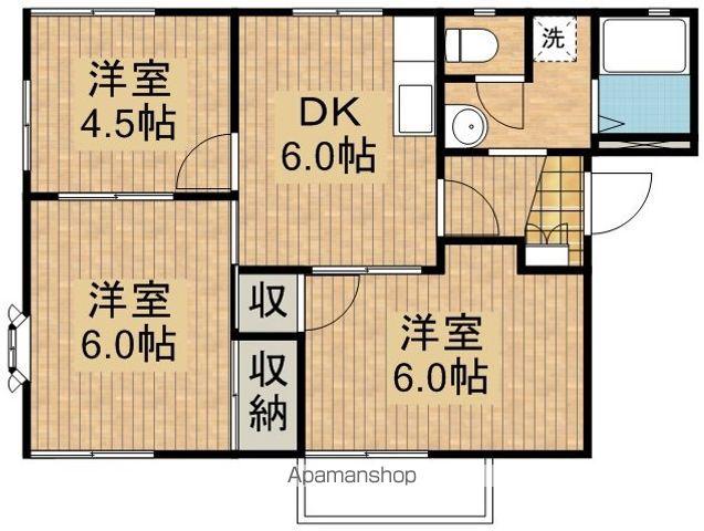 ピアコート松ヶ丘B棟(3DK/2階)の間取り写真