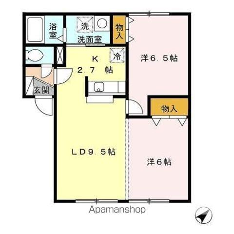 メゾンボヌール A(2LDK/1階)の間取り写真