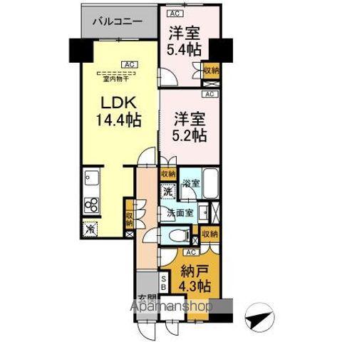 サンジョイアゼロ(2LDK/5階)の間取り写真