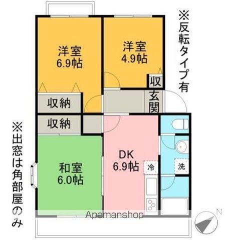 メゾンイースト久喜(3DK/2階)の間取り写真