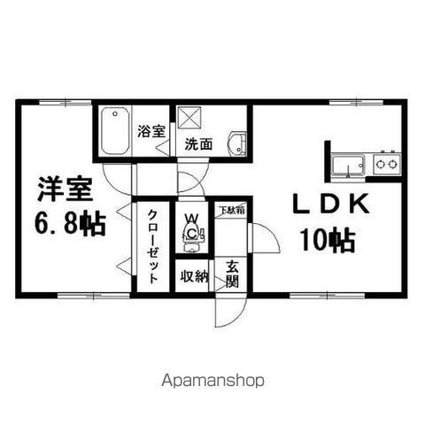 コーポクワイエット(1LDK/2階)の間取り写真