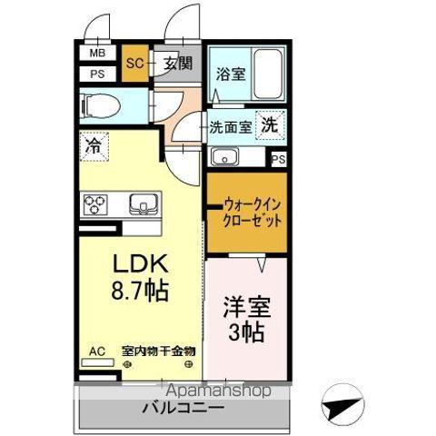 LILY GOLD(1LDK/3階)の間取り写真