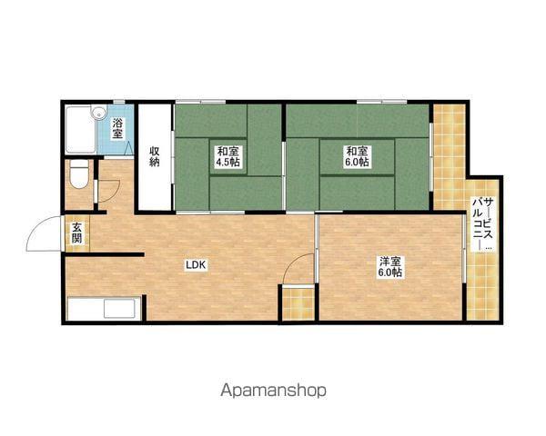 コーポ千萩(3LDK/3階)の間取り写真