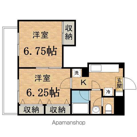 ワイズガーデン(2K/2階)の間取り写真