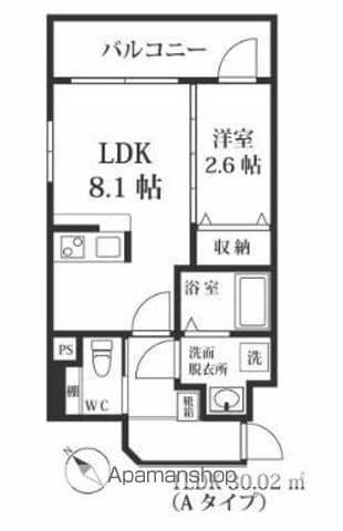 MODERNPALAZZO 山王GROW(1LDK/2階)の間取り写真