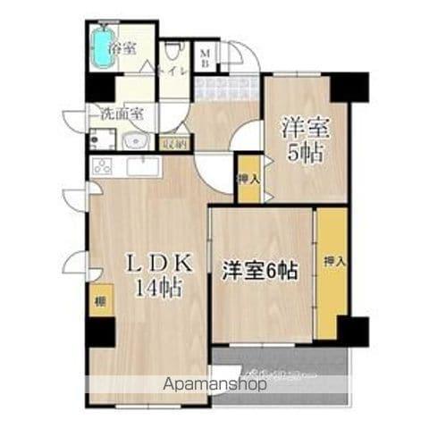 ロベリア弐番館(2LDK/5階)の間取り写真