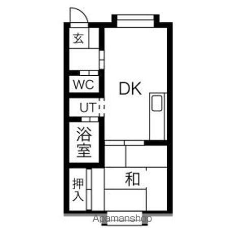 Kシャトー(1DK/3階)の間取り写真