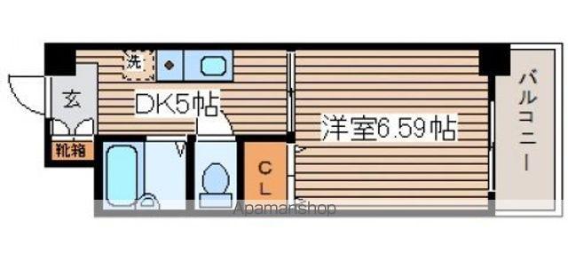 フローラ大手町(1DK/3階)の間取り写真