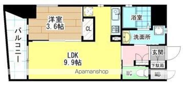 MGA城内(ワンルーム/3階)の間取り写真