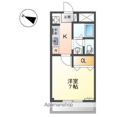 ビューパレス・M(1K/2階)の間取り写真