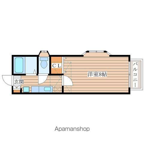 ベルパーク南吉成B(1K/2階)の間取り写真
