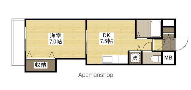 ミッションデルタ(1DK/9階)の間取り写真