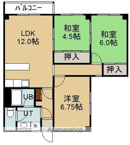 マンションマルノ(3LDK/2階)の間取り写真