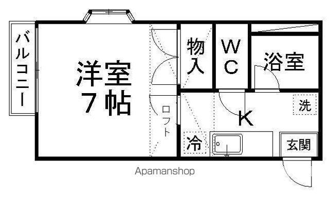ドミール黒松駅前(1K/2階)の間取り写真