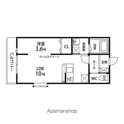 アルトゥーラ泉ヶ丘(1LDK/1階)の間取り写真