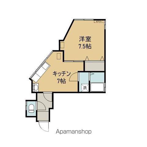 SUGAR HOUSE(1DK/2階)の間取り写真