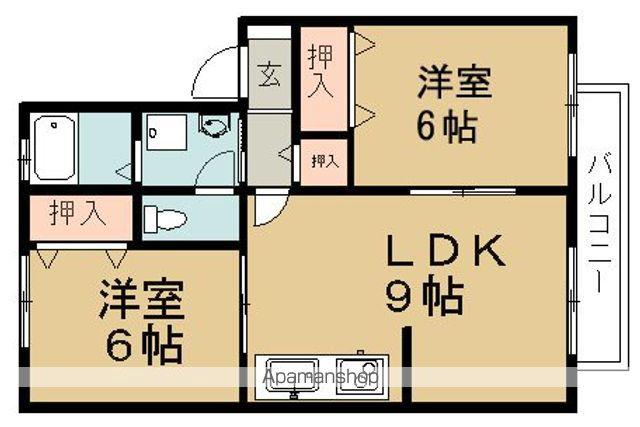 丸木ハイツ(2LDK/1階)の間取り写真