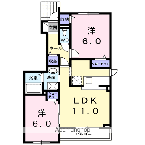 LEAFPLAZAⅢ(2LDK/1階)の間取り写真