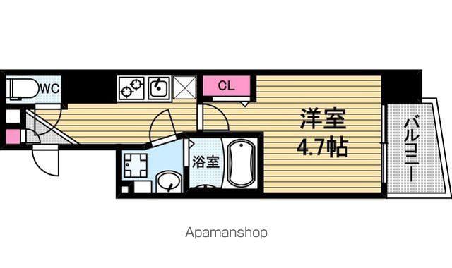 ファーストフィオーレ心斎橋イーストⅢ(1K/5階)の間取り写真