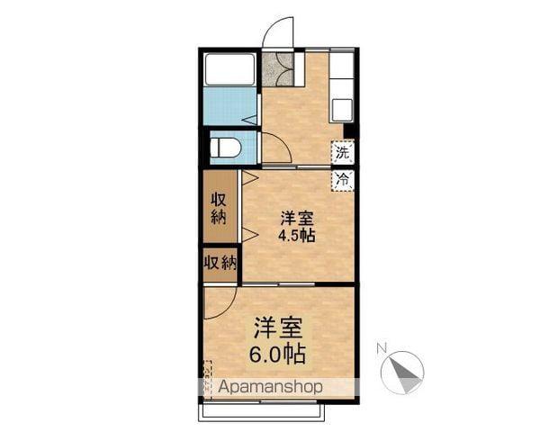 にしまちハイツ(2K/2階)の間取り写真