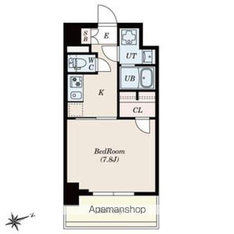 SーRESIDENCE四日市安島ALOGGIO F(1K/5階)の間取り写真