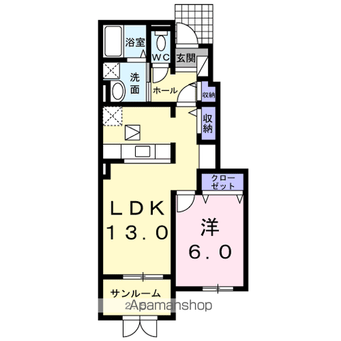 グラン・ブリア(1LDK/1階)の間取り写真