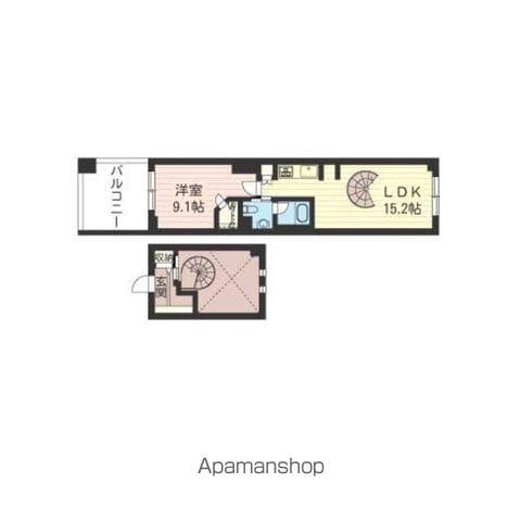 レジデンスシャルマン月島(1LDK/7階)の間取り写真