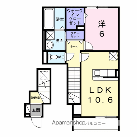 グロウヒルズ(1LDK/2階)の間取り写真