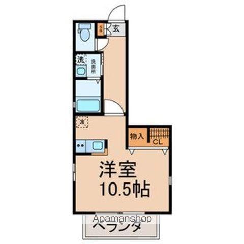 カーサ田代Ⅱ(ワンルーム/2階)の間取り写真