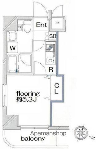 ザ・プレミアムスイートヨコハマ(1K/4階)の間取り写真