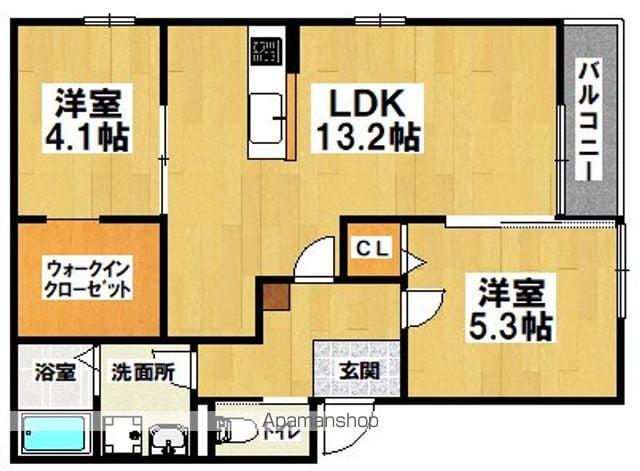 レジーナ北野田(2LDK/3階)の間取り写真