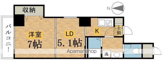 三崎町プロジェクト(1LDK/9階)の間取り写真
