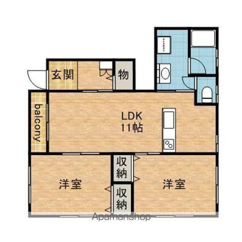 アイビス堀割(2LDK/1階)の間取り写真