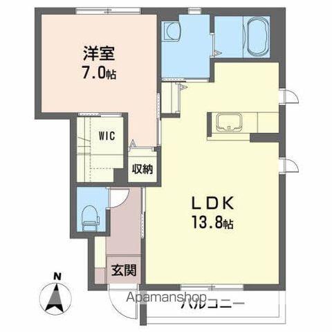 カーサ・ラ・セレーノⅡ(1LDK/1階)の間取り写真