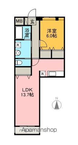 ロワイヤル卯坂(1LDK/1階)の間取り写真