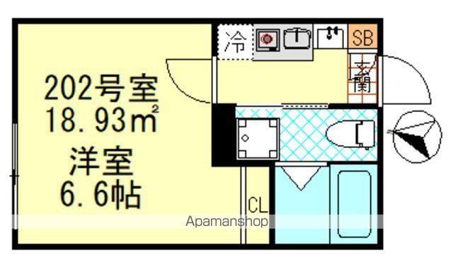 CK四ツ木(1K/2階)の間取り写真