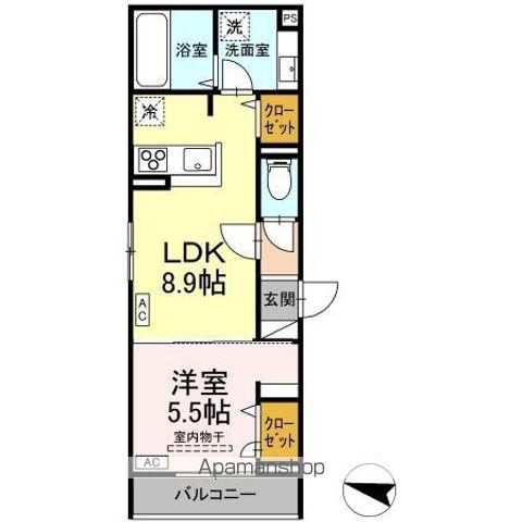 メラヴィリア西町(1LDK/1階)の間取り写真
