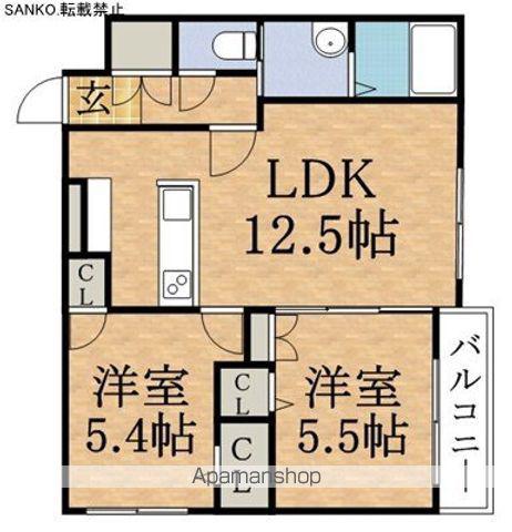 クレマティス円山(1LDK/5階)の間取り写真