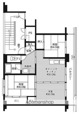 ビレッジハウス佐野菊川1号棟(3DK/5階)の間取り写真
