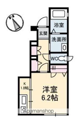 フェリオ優月(1K/1階)の間取り写真