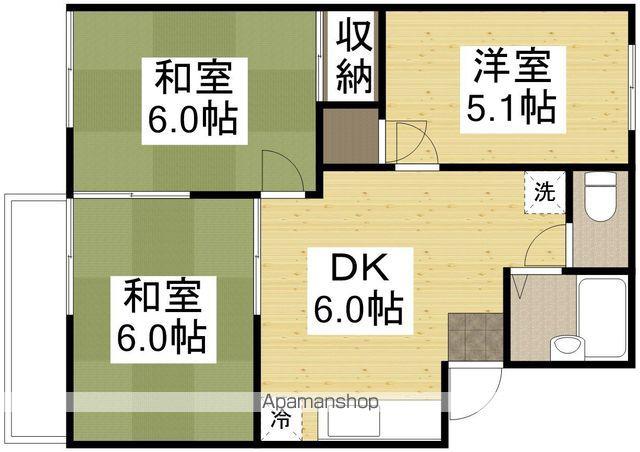 PARKコーポA(3DK/1階)の間取り写真