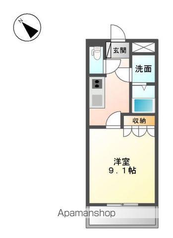 プロスパーK2(1K/2階)の間取り写真