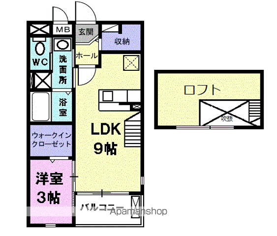 アルベログラン21(1DK/2階)の間取り写真